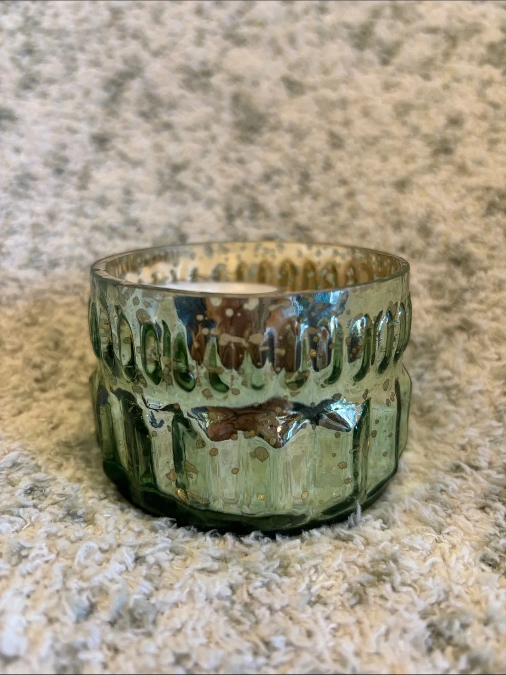 Rustic Sage Green Mercury Glass Tealight Holder by Koyal NWT Pier One